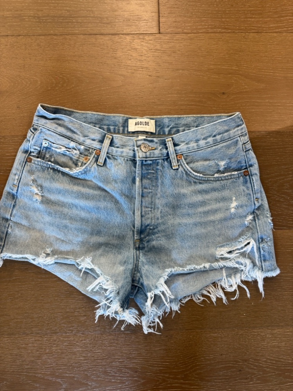 Agolde Parker Distressed Denim Shorts
